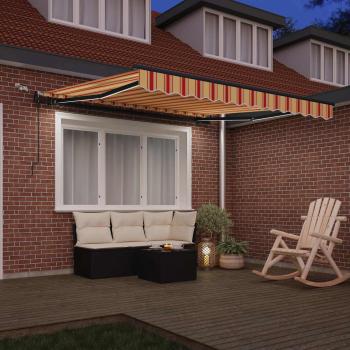 Ausziehbare Markise Gelb und Orange 350 x 250 cm Polyester