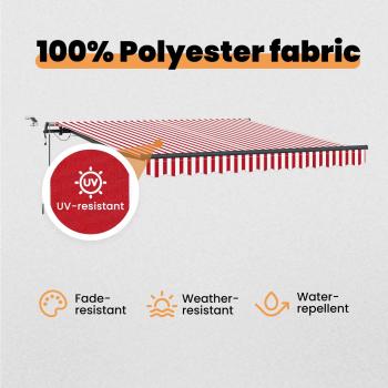 Markisenstoff mit Rot und Weiß 350 x 250 cm Polyester