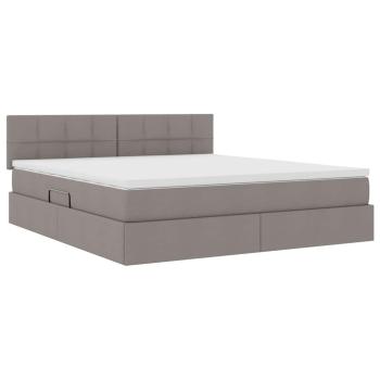 Aufbewahrungsbett mit Matratze Taupe 160 x 200 cm Samt