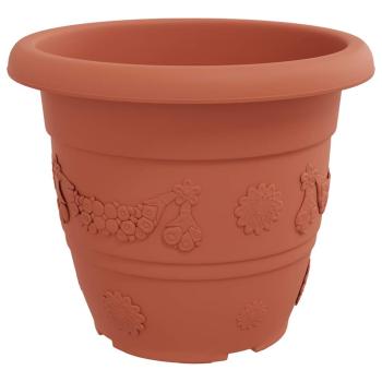 Runder Blumentopf 6 stk. Ziegelrot Ø 34 x 28 cm Kunststoff