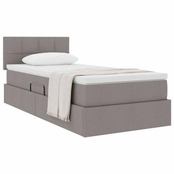 Aufbewahrungsbett mit Matratze Taupe 100 x 200 cm Samt