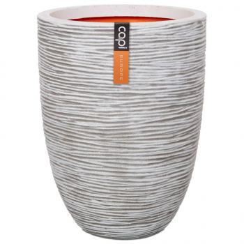 ARDEBO.de - Capi Blumentopf Nature Rib Elegant Niedrig 36x47 cm Elfenbein KOFI782