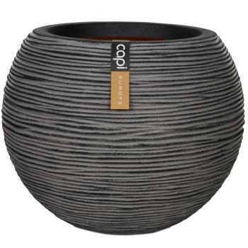 ARDEBO.de - Capi Blumentopf Nature Rib Kugel 40 x 32 cm Anthrazit KOFZ270 