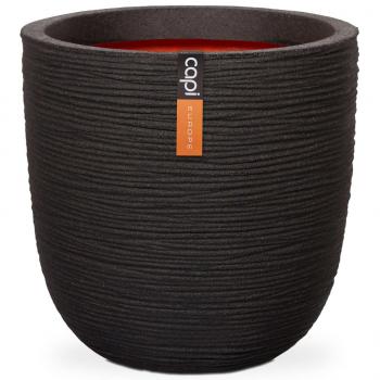 ARDEBO.de - Capi Blumentopf Nature Rib Rund 43x41 cm Schwarz KBLR933