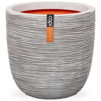 ARDEBO.de - Capi Blumentopf Nature Rib Oval 35 x 34 cm Elfenbeinfarben 