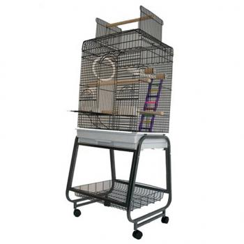ARDEBO.de - Strong Papageienkäfig Villa Aurelia Silverstone Grau 56x43x154cm 93025  
