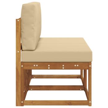 2 Stück Outdoor Mittelsofa Massivholz Akazie Natur