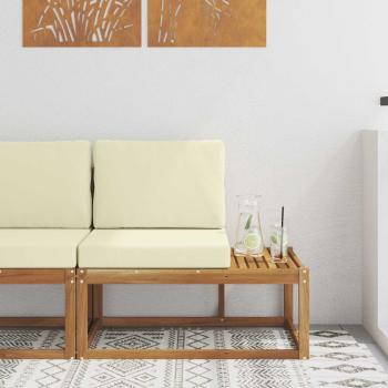 ARDEBO.de - Outdoor End Sofa Natur 91 x 63 x 73 cm Massivholz Akazie