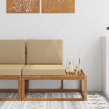 ARDEBO.de - Outdoor End Sofa Natur 91 x 63 x 73 cm Massivholz Akazie