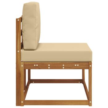 Outdoor End Sofa Natur 91 x 63 x 73 cm Massivholz Akazie