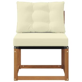 Outdoor Mittelsofa Massivholz Akazie und Textilene Stoff Natur
