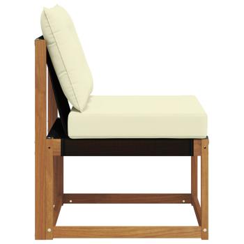 Outdoor Mittelsofa Massivholz Akazie und Textilene Stoff Natur