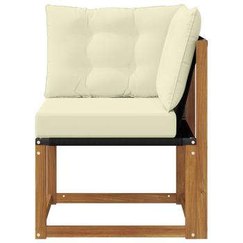 Outdoor Ecksofa Massivholz Akazie und Textilene Stoff Natur