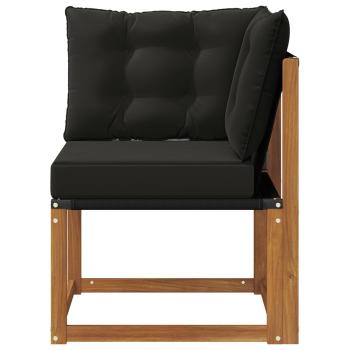 Outdoor Ecksofa Massivholz Akazie und Textilene Stoff Natur