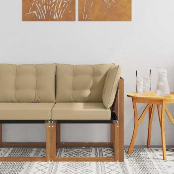 ARDEBO.de - Outdoor Ecksofa Massivholz Akazie und Textilene Stoff Natur