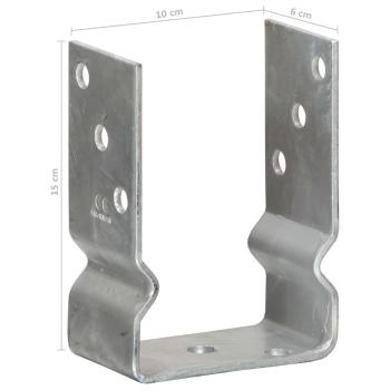 Pfostenträger 6 Stk. Silbern 10×6×15 cm Verzinkter Stahl
