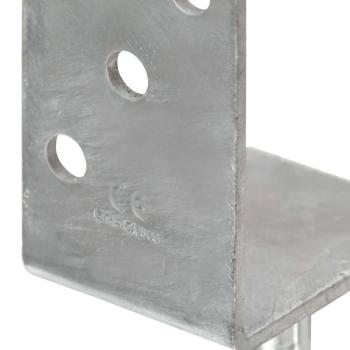 Pfostenträger 6 Stk. Silbern 8×6×30 cm Verzinkter Stahl