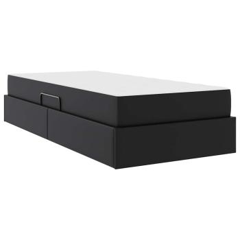 Aufbewahrungsbett mit Matratze 2 stk. Schwarz Leder
