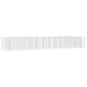 Gabionen-Hochbeet mit Hochbogen 600x100x100 cm Verzinktes Eisen