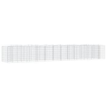 Gabionen-Hochbeet mit Hochbogen 600x100x100 cm Verzinktes Eisen