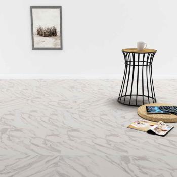 ARDEBO.de - Bodenplanken Weiß Marmor 5,11 m² 55 stk. PVC