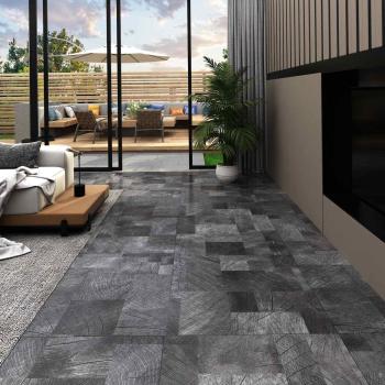 ARDEBO.de - Bodenplanken Holzstruktur grau 5,11 m² 55 stk. PVC