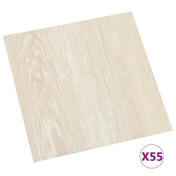 Bodenplanken Weiß und Beige 5,11 m² 55 stk. PVC