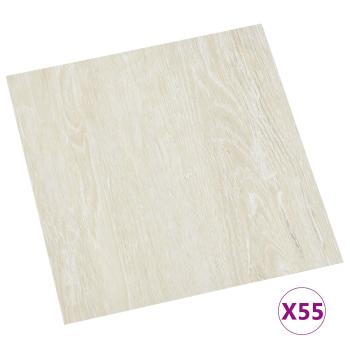 Bodenplanken Cremeweiß 5,11 m² 55 Stk. PVC