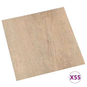 Bodenplanken Hellgrau, Dunkelbraun 5,11 m² 55 Stk. PVC