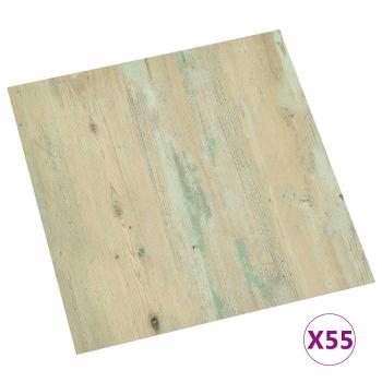 Bodenplanken Weiß und Hellbraun 5,11 m² 55 stk. PVC