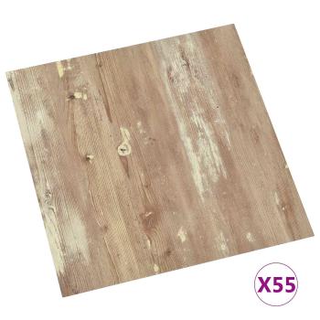Bodenplanken Creme und Hellbraun 5,11 m² 55 Stk. PVC