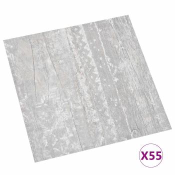 ARDEBO.de - Bodenplanken Hellgrau und Weiß 5,11 m² 55 Stk. PVC