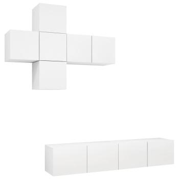 7-tlg. TV-Schrank-Set Weiß Holzwerkstoff