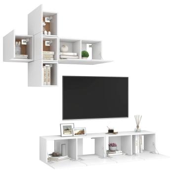 7-tlg. TV-Schrank-Set Weiß Holzwerkstoff