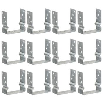 ARDEBO.de - Pfostenträger 12 Stk. Silbern 14×6×15 cm Verzinkter Stahl