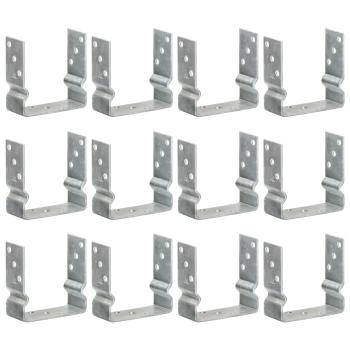 Pfostenträger 12 Stk. Silbern 14×6×15 cm Verzinkter Stahl