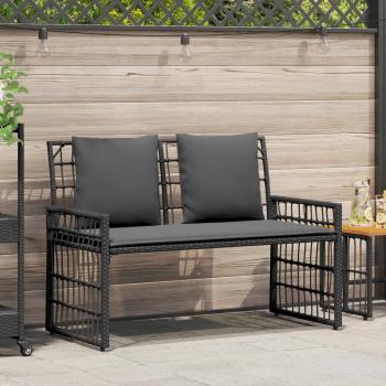 ARDEBO.de - Bank Outdoor 2 -Seater 116 x 55 x 82 cm Stahl und Poly Rattan