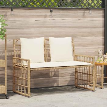 ARDEBO.de - Bank Outdoor 2 -Seater 116 x 55 x 82 cm Stahl und Poly Rattan