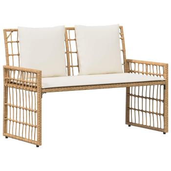 Bank Outdoor 2 -Seater 116 x 55 x 82 cm Stahl und Poly Rattan