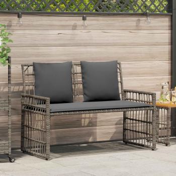 ARDEBO.de - Bank Outdoor 2 -Seater 116 x 55 x 82 cm Stahl und Poly Rattan