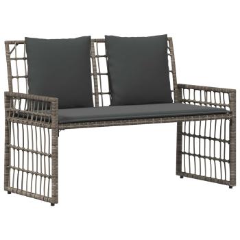 Bank Outdoor 2 -Seater 116 x 55 x 82 cm Stahl und Poly Rattan
