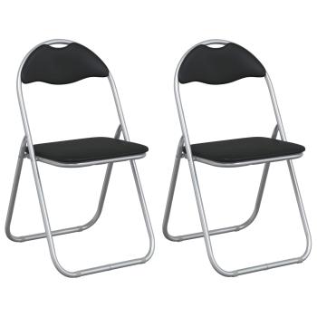 Klappstuhl 2 Stück Schwarz und Grau 48 x 43,5 x 81 cm