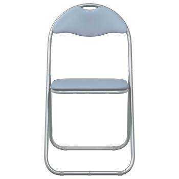 Klappstuhl 8 stk. Kunstleder Grau 48 x 43,5 x 81 cm