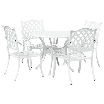 Garten Essgruppe 5 pcs Weiß Aluminium