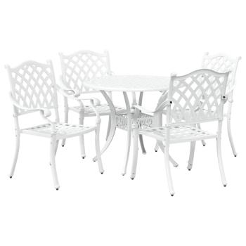Garten Essgruppe 5 pcs Weiß Aluminium