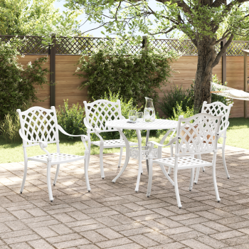 Garten Essgruppe 5 pcs Weiß Aluminium