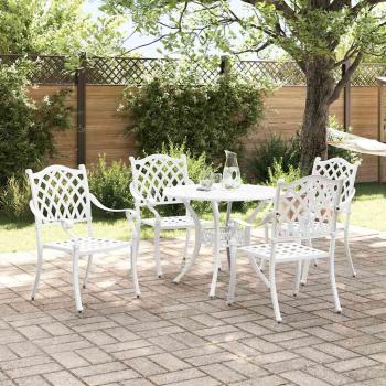 Garten Essgruppe 5 pcs Weiß Aluminium