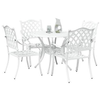 Garten Essgruppe 5 pcs Weiß Aluminium