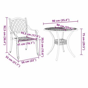 Garten Essgruppe 5 pcs Weiß Aluminium
