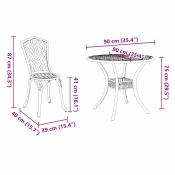 Garten Essgruppe 5 pcs Weiß Aluminium